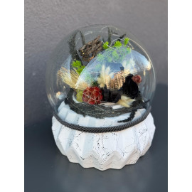 ÖZEL BÜYÜK ÜÇLÜ IŞIKLI SİYAH SOLMAYAN GÜL